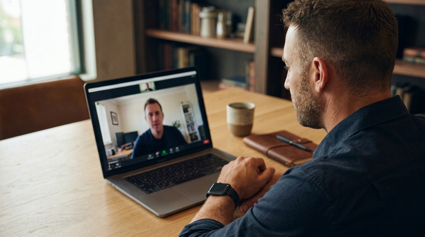Brian Fürderer im Live-Call mit Teilnehmern