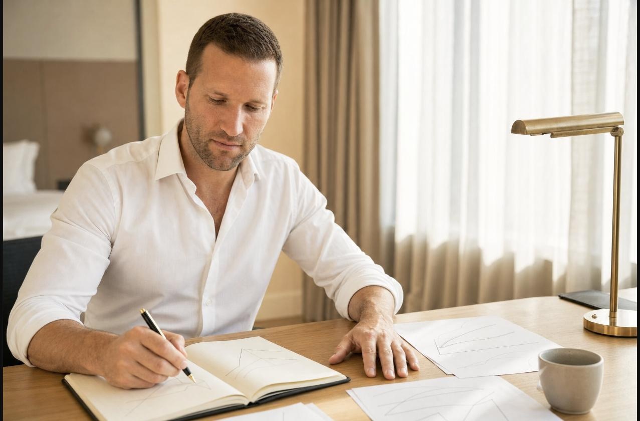 Philipp Theis bei der Marktanalyse